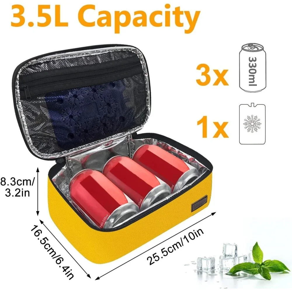 Small Lunch Bag, Insulated Lunch Box for Adults & Kids, Yellow